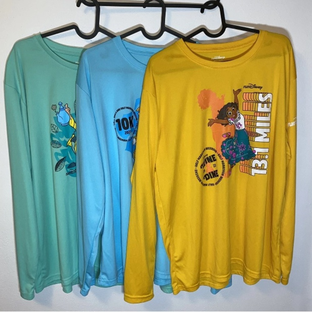Disney Run 2023 Half 13.1‎ 10K 5K Marathon Long Sleeve Tees Mirabel Lumiere Lot